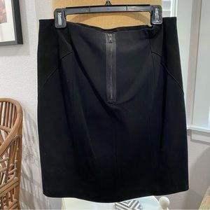Size 12 back zip skirt with leather panel detail